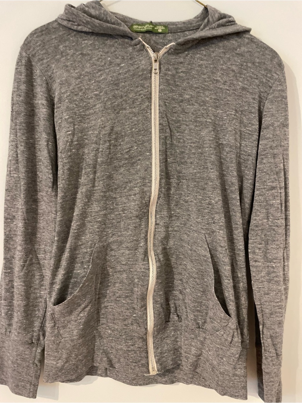 Alternative Earth Men's Gray Zip-Up Hoodie Sweater